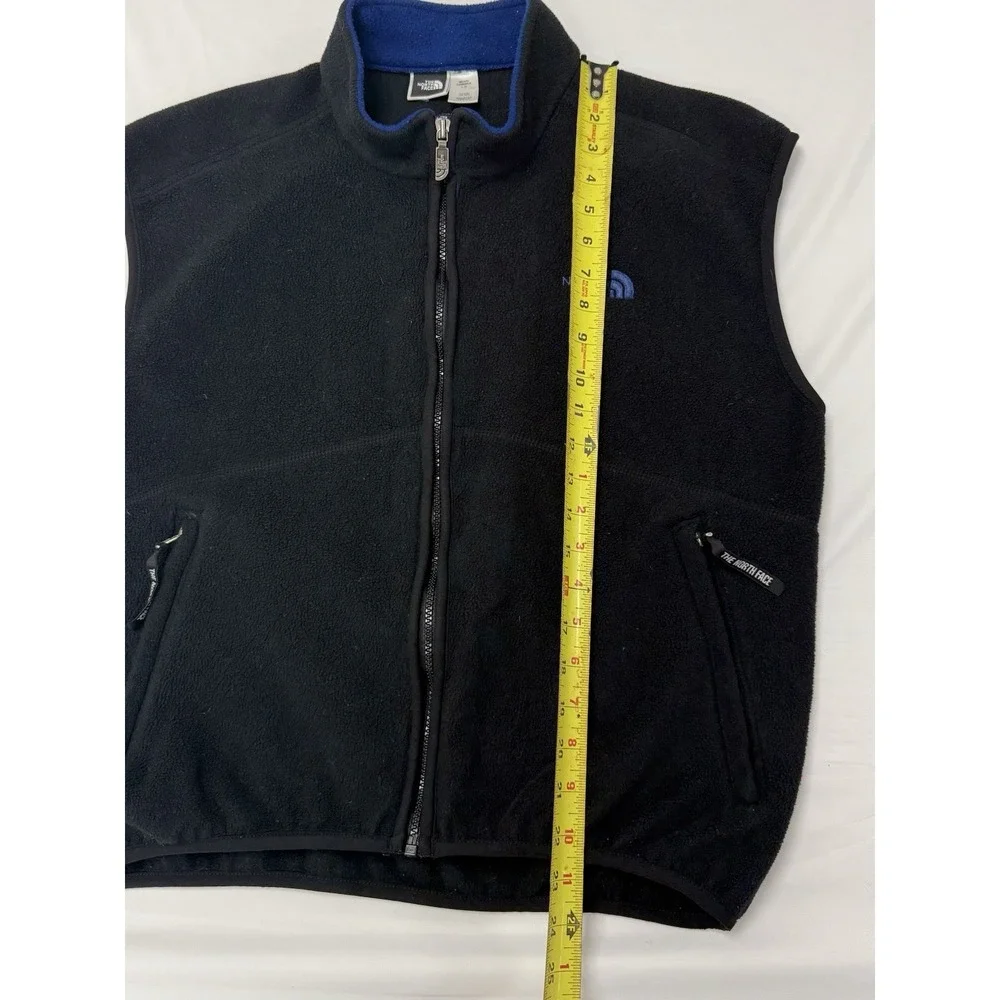 Vtg The North Face TNF Polartec Fleece Vest Full Zip Black‎ Mens L  Made in USA